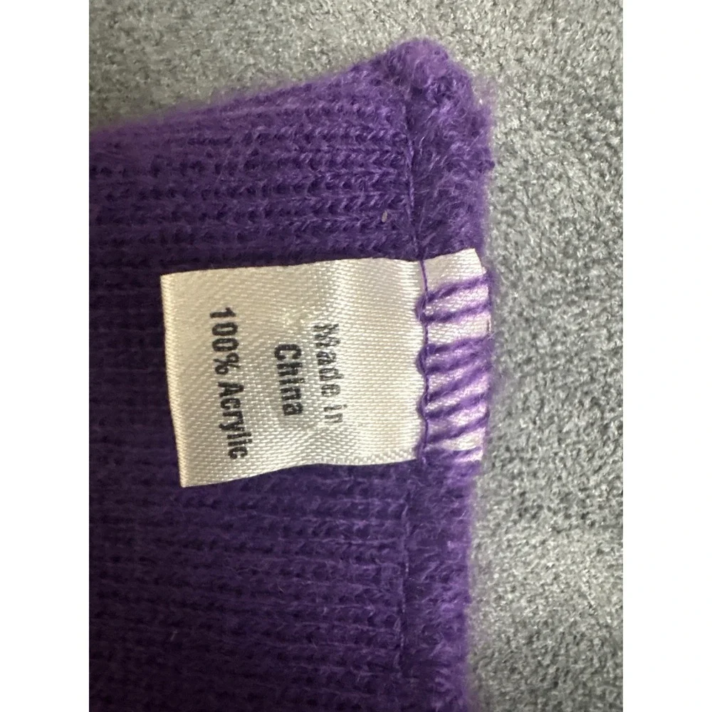 Northwestern University Reunion Scarf Purple Grey Striped Knit Embroidered N